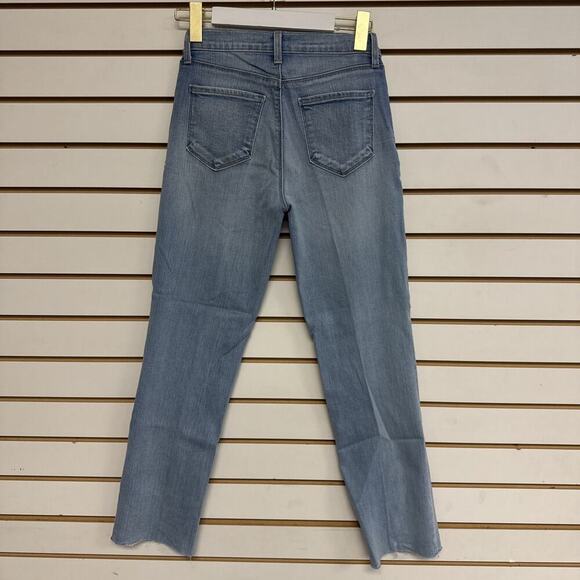 L’AGENCE Sada High Rise Cropped Slim Jeans Size 25 Bellevue Wash Stretch Raw Hem - Picture 5 of 15